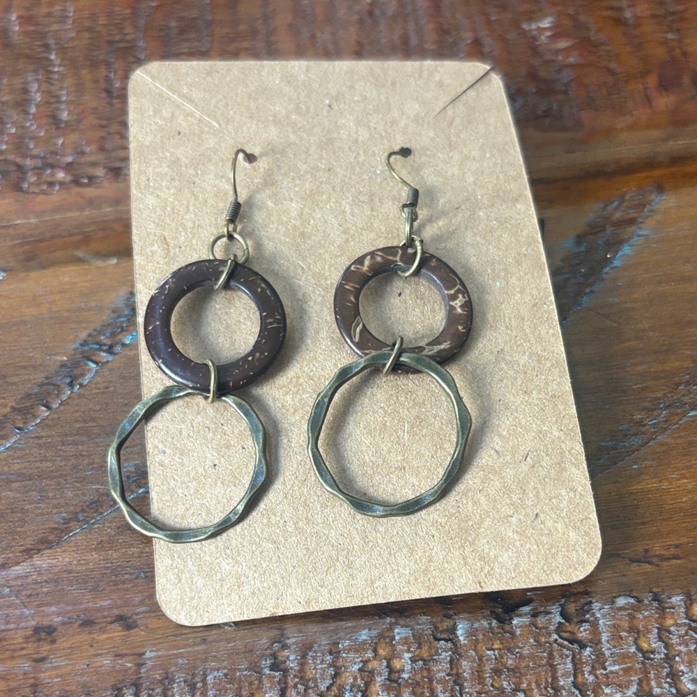 Brown and Bronze Hoop Earrings